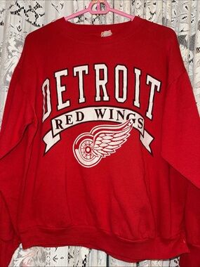 LOGO 7 Detroit Red Wings Red Crewneck Sweatshirt